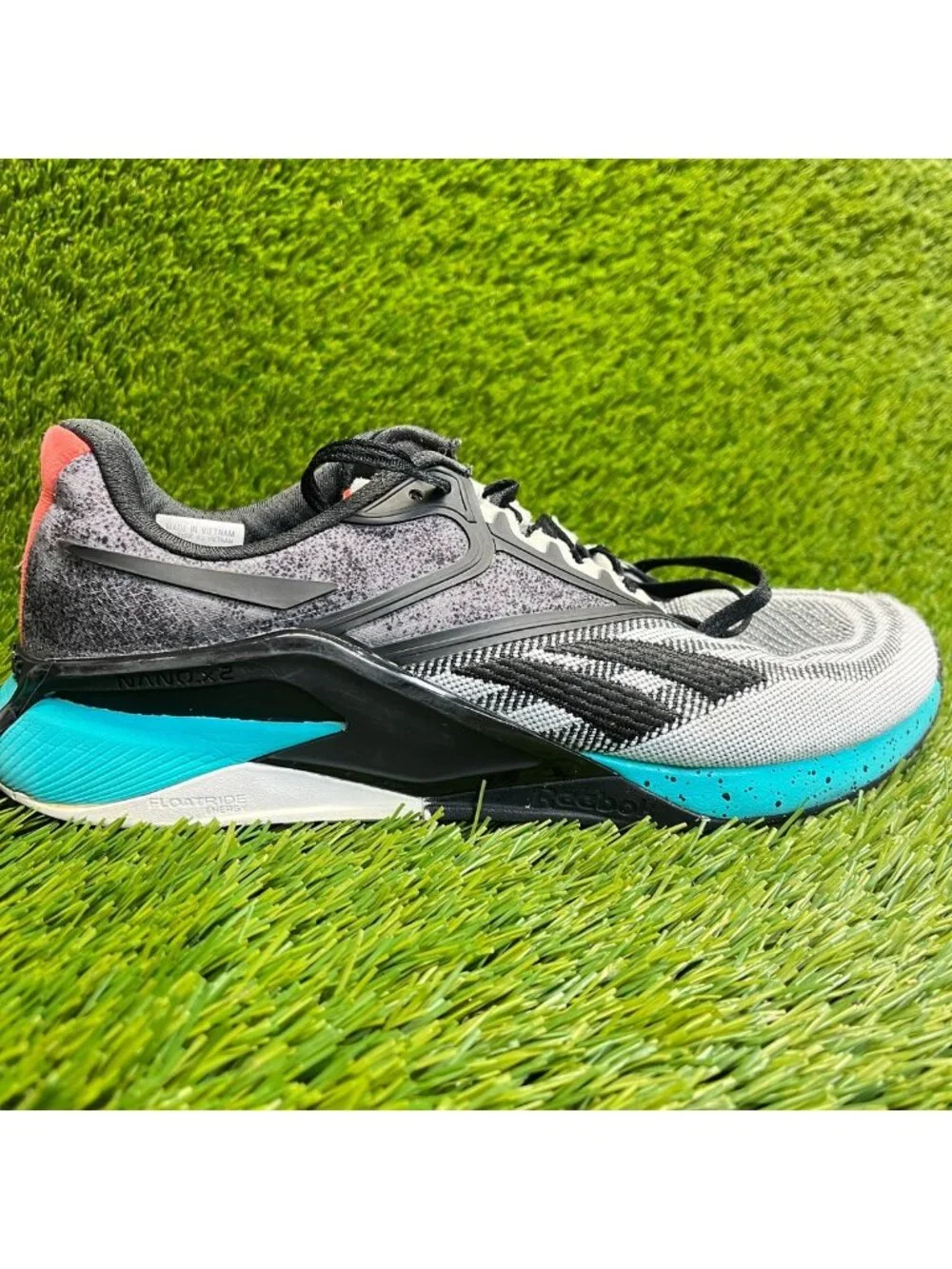 Reebok Nano X2 Womens Size 8.5 Black Gray Blue Athletic Running Shoes Sneakers
